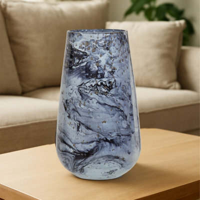 B&Q -  Garan Grey Large Glass Vase