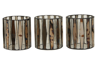 Orsina Gaia Set Of 3 Metallic Tealight Holders from B&Q