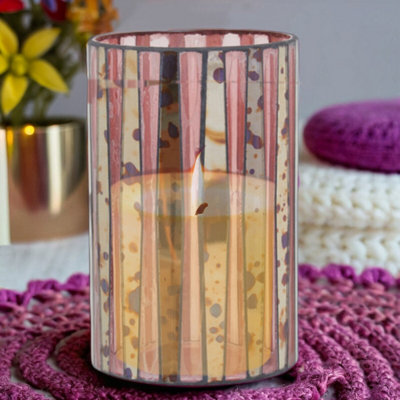 Orsina Gaia Pink Large Candle Holder from B&Q