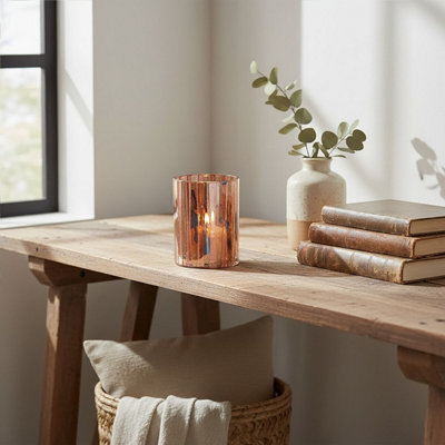 Orsina Gaia Pink Small Candle Holder from B&Q