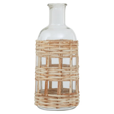 Orsina Kuta Natural Cane And Glass Small Vase from B&Q