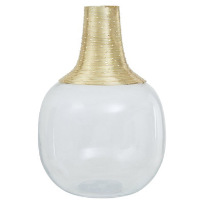Orsina Glynn Glass And Gold Large Vase from B&Q