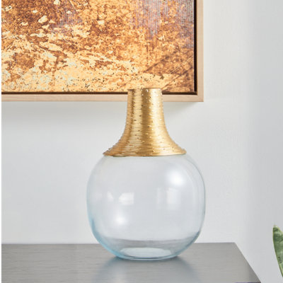 Orsina Glynn Glass And Gold Small Vase from B&Q