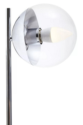B&Q -  Contemporary Small Silver Finish Metal Table LampSturdy Desk LampVersatile Modern Lamp On A Table