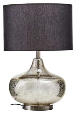 Orsina Luz Table Lamp With Black Linen Shade from B&Q
