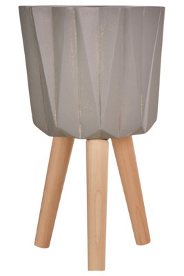 Orsina Darnell Small Grey Multifaceted Planter from B&Q