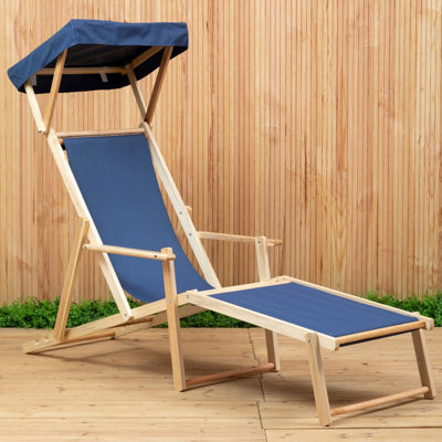 Orsina Blue LoungerEasy To Clean Lounger Chair OutdoorWeather-Resistant Chaise LoungeSpace-Saver Sun Lounger from B&Q