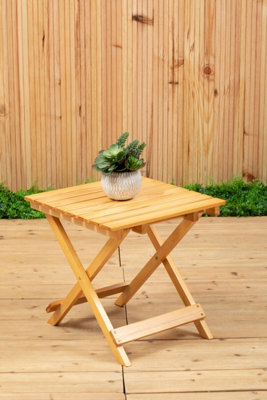 Orsina Natural Folding Table Small Folding TableEasy To Clean Wooden Folding TableSpace-Saver Fold-Out Table from B&Q