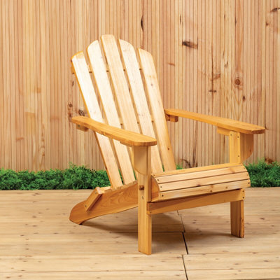 Orsina Natural Finish ChairWater-Resistance Indoor ArmchairSleek Garden ChairSustainable Lawn Chair from B&Q