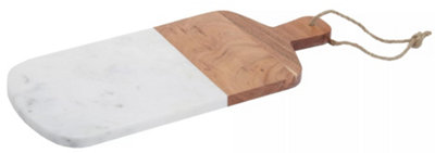 Orsina Rectangular Marble And Acacia Wood Chopping Board from B&Q