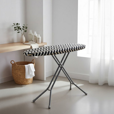 Orsina Unisex Black Chevron Ironing Board Cover, Stylish Grey & White Pattern With Padded Cotton Surface, Fits Standard In - Image 4