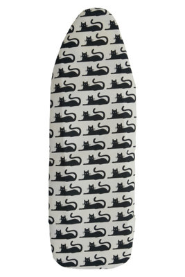 Premier Housewares Cat Ironing Board Cover | Stylish Black and White L, Grey - Image 6