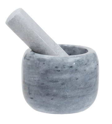 Orsina Grey Marble Clean Sided Mortar And PestleDurable 250Ml Marble Grinder For Kitchen from B&Q