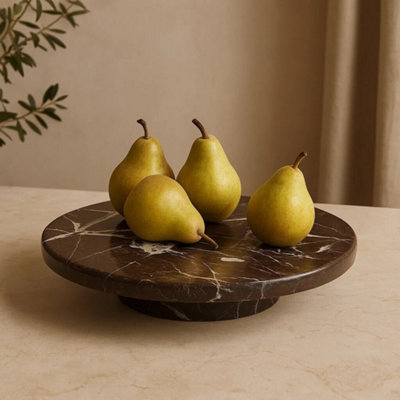 Orsina Salmo Red Marble Lazy Susan from B&Q