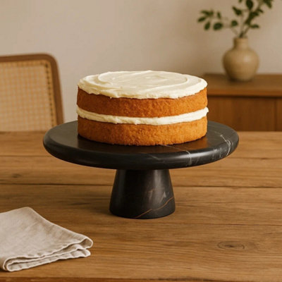 Orsina Marmore Black And Gold Marble Cake Stand from B&Q