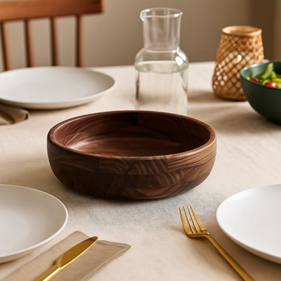Orsina Rosi Small Round Sheesham Wood Salad Bowl from B&Q
