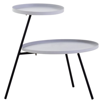Orsina Durable And Lightweight Two Shelf Grey And Black Side TableBold Black And Grey Iron Small Lounge Table from B&Q