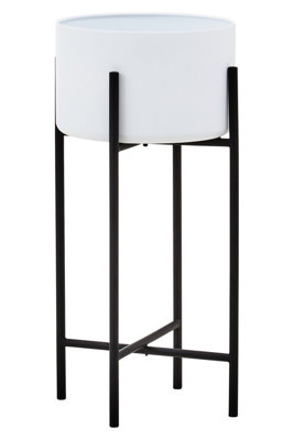 Orsina Contemporary Design Large White And Black Floor Standing PlanterSturdy And Durable Outdoor Pot For Flowers from B&Q