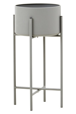 Orsina Durable Large Grey Floor Standing PlanterContemporary Outdoor Pot For FlowersSturdy Floor Planter from B&Q