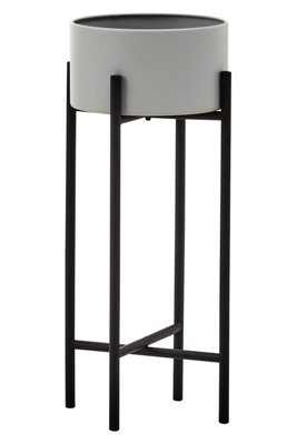 Orsina Design Large Grey And Black Floor Standing PlanterSturdy And Durable Outdoor Pot For Artificial Flowers from B&Q