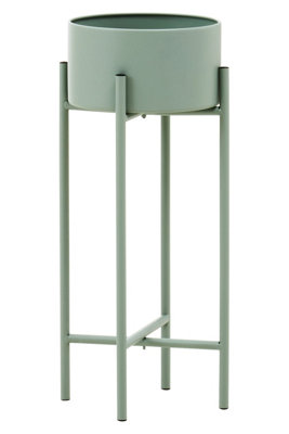 Orsina Contemporary Small Green Floor Standing PlanterSturdy Outdoor Pot For FlowersDurable Floor Planter from B&Q