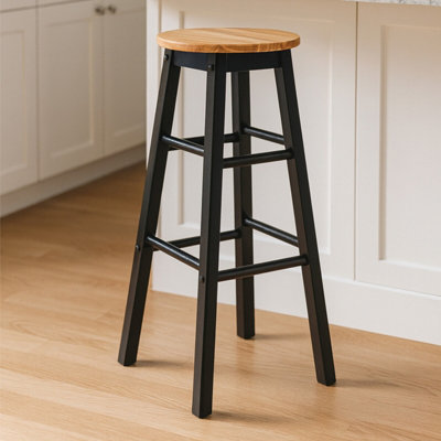 Orsina Chester Tall Black Bar Stool from B&Q
