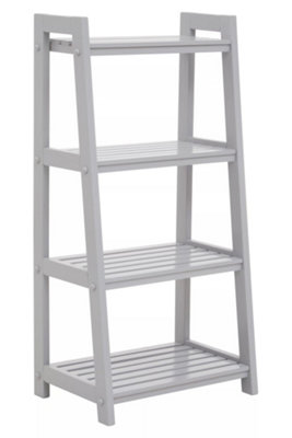 Orsina Versatile Design Wood Four Tier Grey Shelf UnitContemporary Shelf Unit For Living RoomDurable Metal Unit from B&Q
