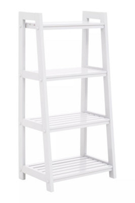 Orsina Contemporary Design Wood Four Tier White Shelf UnitVersatile Shelf Unit For Living RoomDurable Metal Unit from B&Q