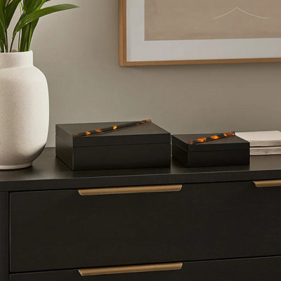 Orsina Roma Set Of Two Tortoise Shell Trinket Boxes from B&Q