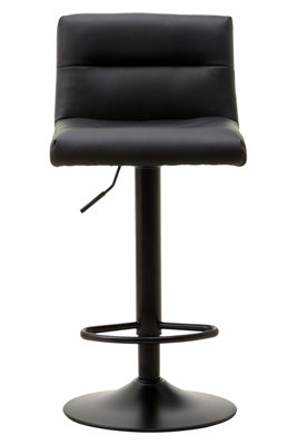 Orsina Luxurious Black Leather Effect Bar StoolLeather Upholstered Bar StoolComfortable Modern Bar Stool from B&Q