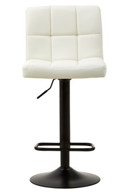 Orsina White Leather Effect Quilted Bar StoolQuilted Design Bar Stool For KitchenClassic Modern Bar Stool from B&Q