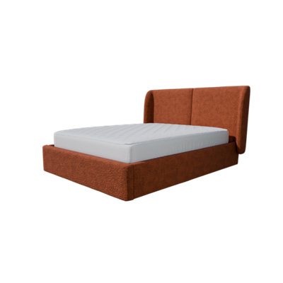 Koble Soren Upholstered Ottoman Double Bed Frame Terracotta Boucle Fabric from B&Q