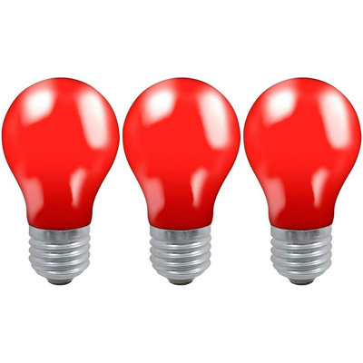 Crompton Lamps 25W Gls E27 Dimmable Colourglazed Ip65 Red (3 Pack) from B&Q