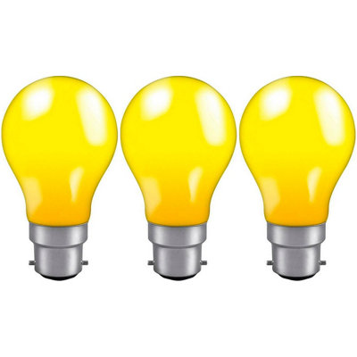 Crompton Lamps 25W Gls B22 Dimmable Colourglazed Ip65 Yellow (3 Pack) from B&Q