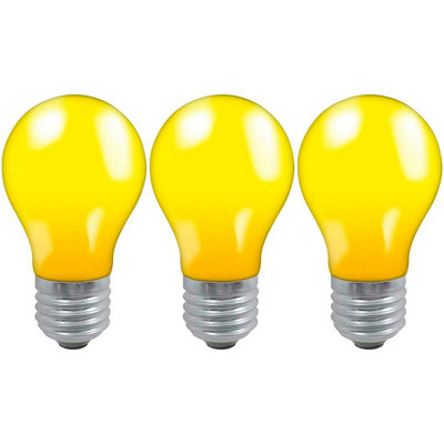 Crompton Lamps 25W Gls E27 Dimmable Colourglazed Ip65 Yellow (3 Pack) from B&Q