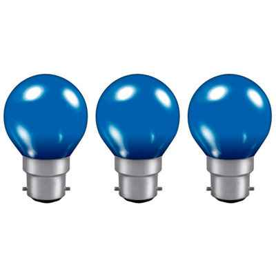 Crompton Lamps 15W Golfball B22 Dimmable Colourglazed Ip65 Blue (3 Pack) from B&Q