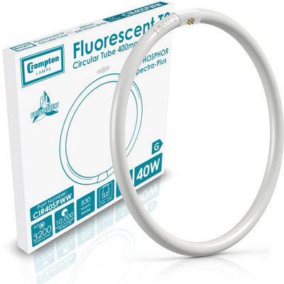 Crompton Lamps 40W T9 Fluorescent Circular 4 Pin Light Bulbs Warm White 3000K Energy Efficient Tube from B&Q