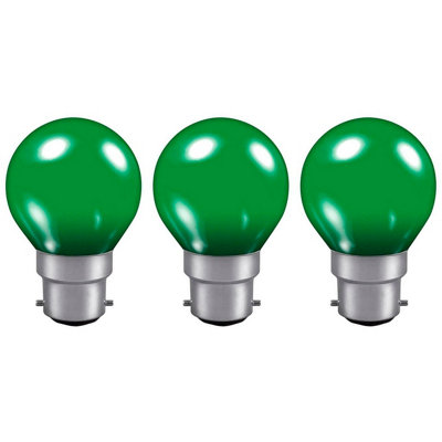 Crompton Lamps 15W Golfball B22 Dimmable Colourglazed Ip65 Green (3 Pack) from B&Q
