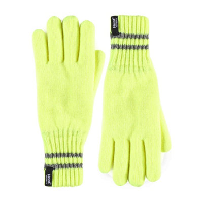 Heat Holders Mens Hi Vis Reflective Thermal GlovesS/mHi Vis Yellow from B&Q