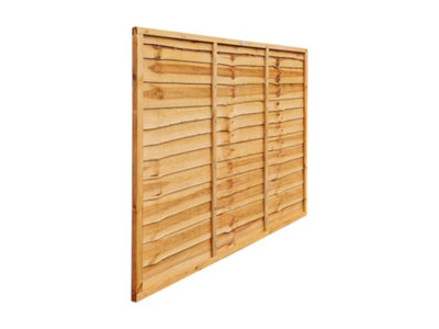 Grange Fencing Superior Traditional Lap Pressure Treated 5Ft Golden Brown Wooden Fence Panel (W)0.04M (H)1.5M9 from B&Q