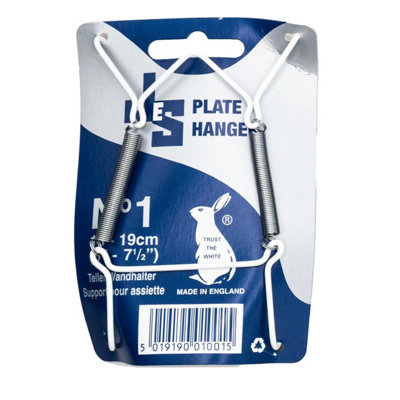 B&Q -  Hanging Plate Wire White No 1 (13Cm-19Cm)