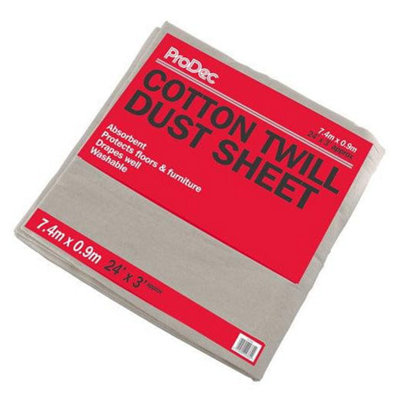 Prodec 24Ft X 3Ft Stairway Cotton Dust Sheet For DecoratingCarpet ProtectorWashable Drop Cloth from B&Q