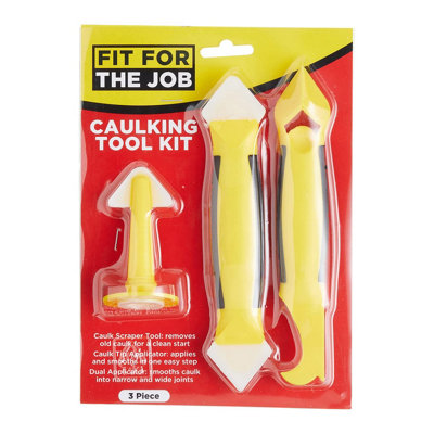 Fit For The Job 3 Piece Caulking Tool Kit For Applying & Smoothing Caulk from B&Q