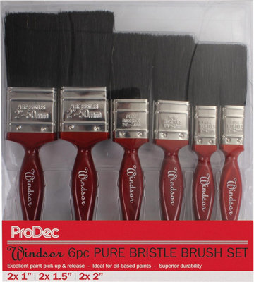Prodec 6 Piece Windsor Trade Professional Pure Bristle Paint Brush Set