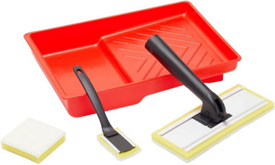 B&Q -  5 Piece 7 Inch Click System Paint Pad SetHigh Capacity Fabric For Rapid And Accurate Coverage