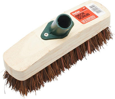 Prodec 9" Natural Palmyra Fibre Stiff Deck Scrub Brush Head from B&Q