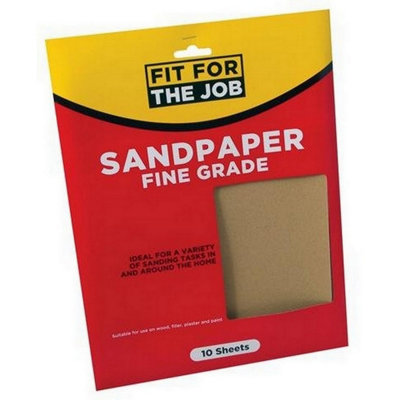 Fit For The Job (Ffjasp10F) Fine Sandpaper Pack Of 10 from B&Q