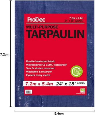 B&Q -  Double Laminated 7.2X5.4Mtr Tarpaulin Blue