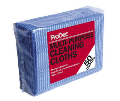 B&Q -  50 Pack Multi Purpose Cleaning Cloths Blue White Check Pattern All Surface