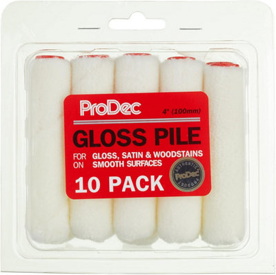 Prodec 10 Pack 4 Inch Gloss Pile Mohair Mini Paint Rollers For A Smooth Finish With Gloss And Satin Paints from B&Q